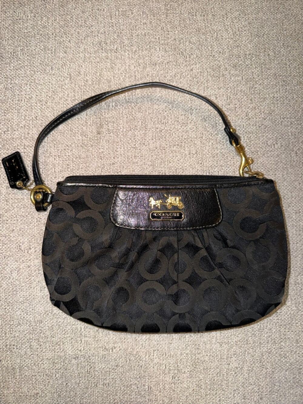 Coach Signature Pleated Wristlet
